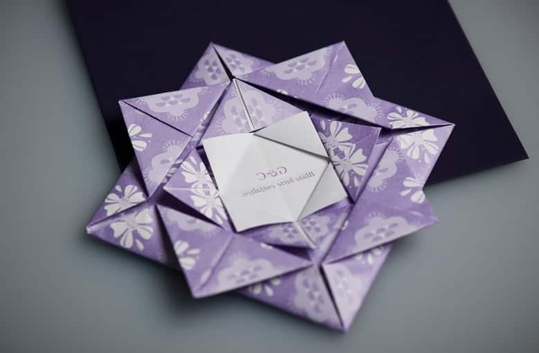 Mejores invitaciones para bodas originales en origami